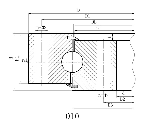 （01系列）單排四點接觸球式回轉(zhuǎn)支承——無齒式